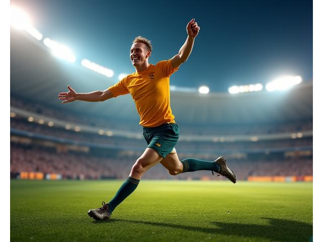 Australian athlete celebrating victory